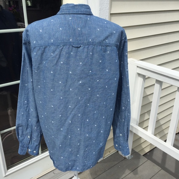 WHT Space Cotton & Linen Bird print Shirt size L - Picture 5 of 7